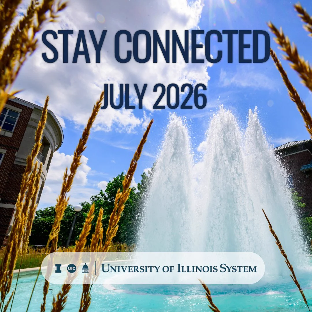 The Alice Campbell Alumni Center fountain at the University of Illinois Urbana-Champaign

Stay Connected
July 2026
University of Illinois System