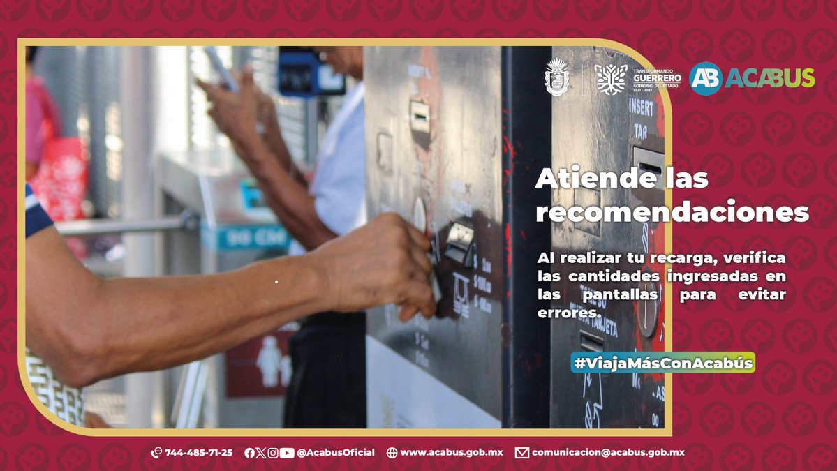 acabusoficial's tweet photo. Tras realizar un depósito en las máquinas de recarga, verificar el saldo reflejado en la pantalla asegura el registro correcto del monto en la tarjeta. 💳✅ #ViajaMásConAcabús 🚌 https://t.co/tm2Uh6Y07G