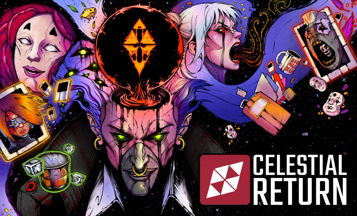 Blogcritics's tweet photo. Videogame Review: ‘Celestial Return’ – A Surreal, Dice-Driven Sci-Fi Noir Odyssey "bypasses conventional tropes to submerge us in a gritty cyberpunk-noir world falling apart at the seams." Our review:
https://t.co/DNH48G1Xit #videogame @MetaphorGames @ShorelineGames https://t.co/g8mEgiUYRr