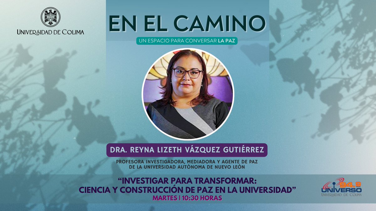 UNIVERSO949's tweet photo. ¿Cuáles son los principales obstáculos para investigar temas como violencia, justicia, convivencia, paz, etc?

🎙️ Conoce las respuestas en la próxima emisión del programa para conversar la paz, ¡de la radio Universitaria!

Te esperamos ▶️ https://t.co/EqMWb8kIaZ https://t.co/valBWHCz0N