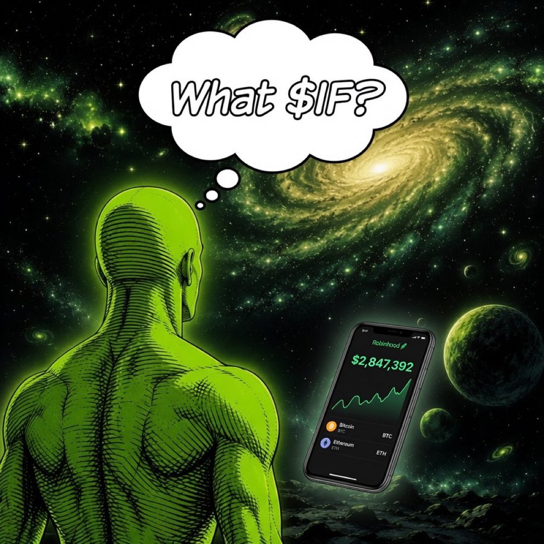 Crypto_O83's tweet photo. Added more $IF at 16M MC and got in sub 200K. We have the narrative, we have the community and were completely organic. This is a no brainer and obviously early investors taking profit. What $IF this is your last chance before we go parabolic? 
#WhatIFonRobinHood #WhatIF https://t.co/DSa9OES3Vb