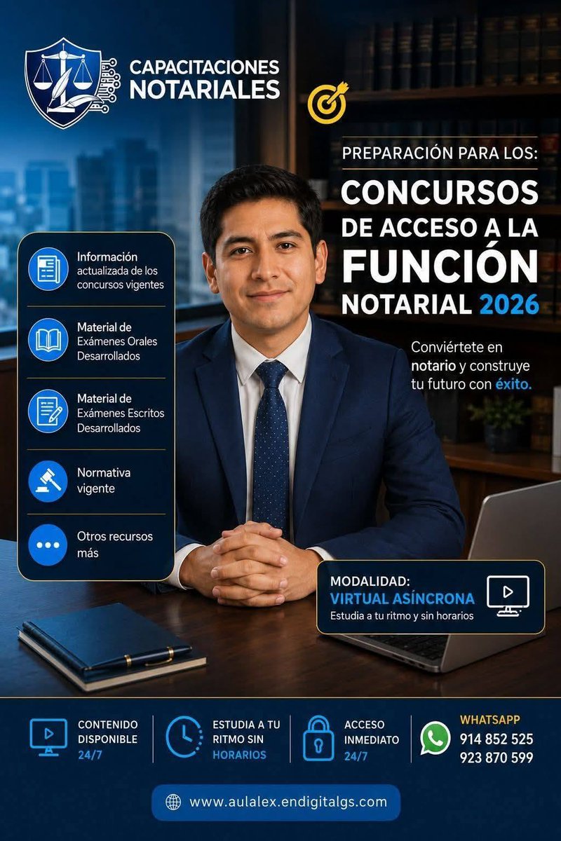 LexDigital23047's tweet photo. 📷 ¡Prepárate para el Concurso de Acceso a la Función Notarial 2026! 📷
¿Quieres aumentar tus posibilidades de obtener una plaza notarial?
📷 Accede al Aula Virtual Especializada de Lex Digital y prepárate con
914 852 525 | 923 870 599
📷 https://t.co/kSdx0DOy9N https://t.co/CwJQjpJf6m