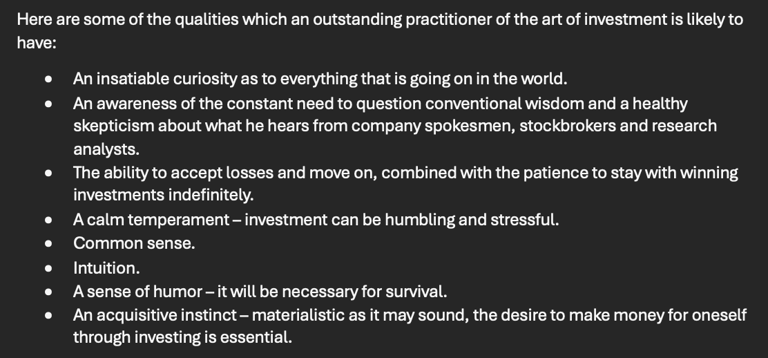 kevg1412's tweet photo. Peter Darling on the qualities of an outstanding investor https://t.co/iVONPNQkOh