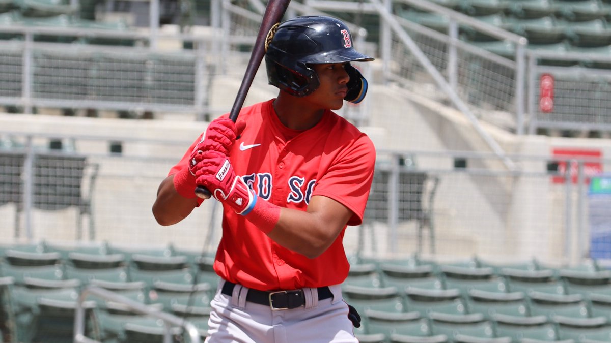 MLBPipeline's tweet photo. The Orioles are reportedly acquiring 3 Red Sox prospects, Carlos Navarez &amp; a PTBNL for Adley Rutschman, per @IanMBrowne:

No. 2 (MLB 49) Anthony Eyanson (RHP)
No. 4 Kyson Witherspoon (RHP)
No. 5 Enddy Azocar (OF)

More on the prospects: https://t.co/SILuXNaAfA https://t.co/Vz2ahZ7Mw3