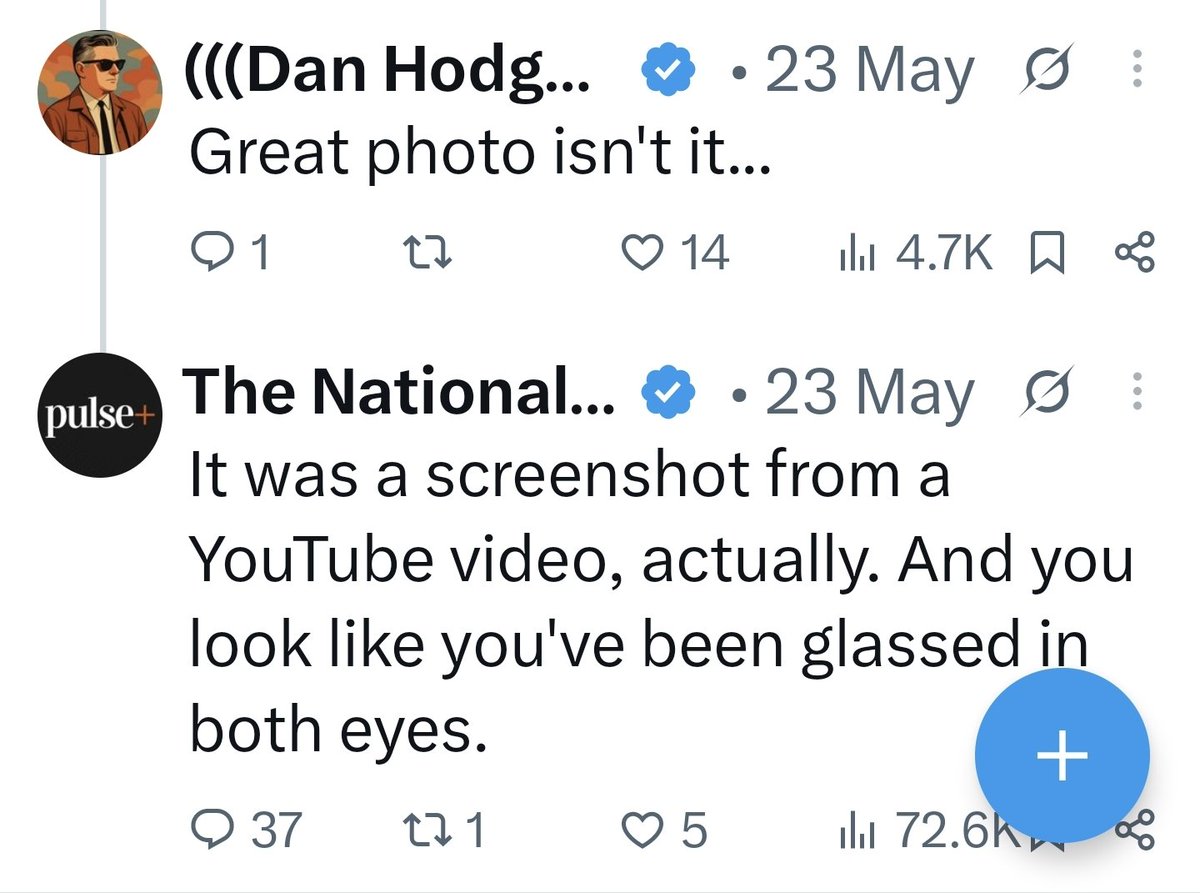 GrumplesRocks's tweet photo. @Amimej2026xae @KevinASchofield He was hiding behind his National Pulse account. Here it is. https://t.co/jQjlBYYsrd