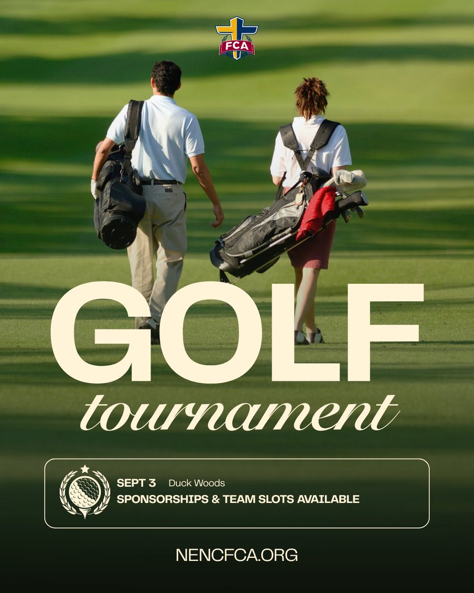 OBXfcaLORI's tweet photo. 2 Eagle Sponsorships or Team Slots left!  1 month until the FCA Tom Saporito Memorial Golf Classic. Don't miss your chance to play! Visit https://t.co/7eG9hvwd6o and click on the golf flyer to register. Pay online or mail a check.  It's a good time for a great cause! #nencfca https://t.co/fnrSqe6sI4