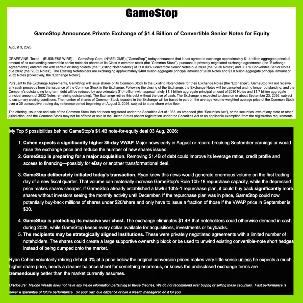 Malone_Wealth's tweet photo. 🚨August 03, 2026: GameStop and their CEO might have just initiated a historical 3D chess move. 👇 https://t.co/xpRptTjONk