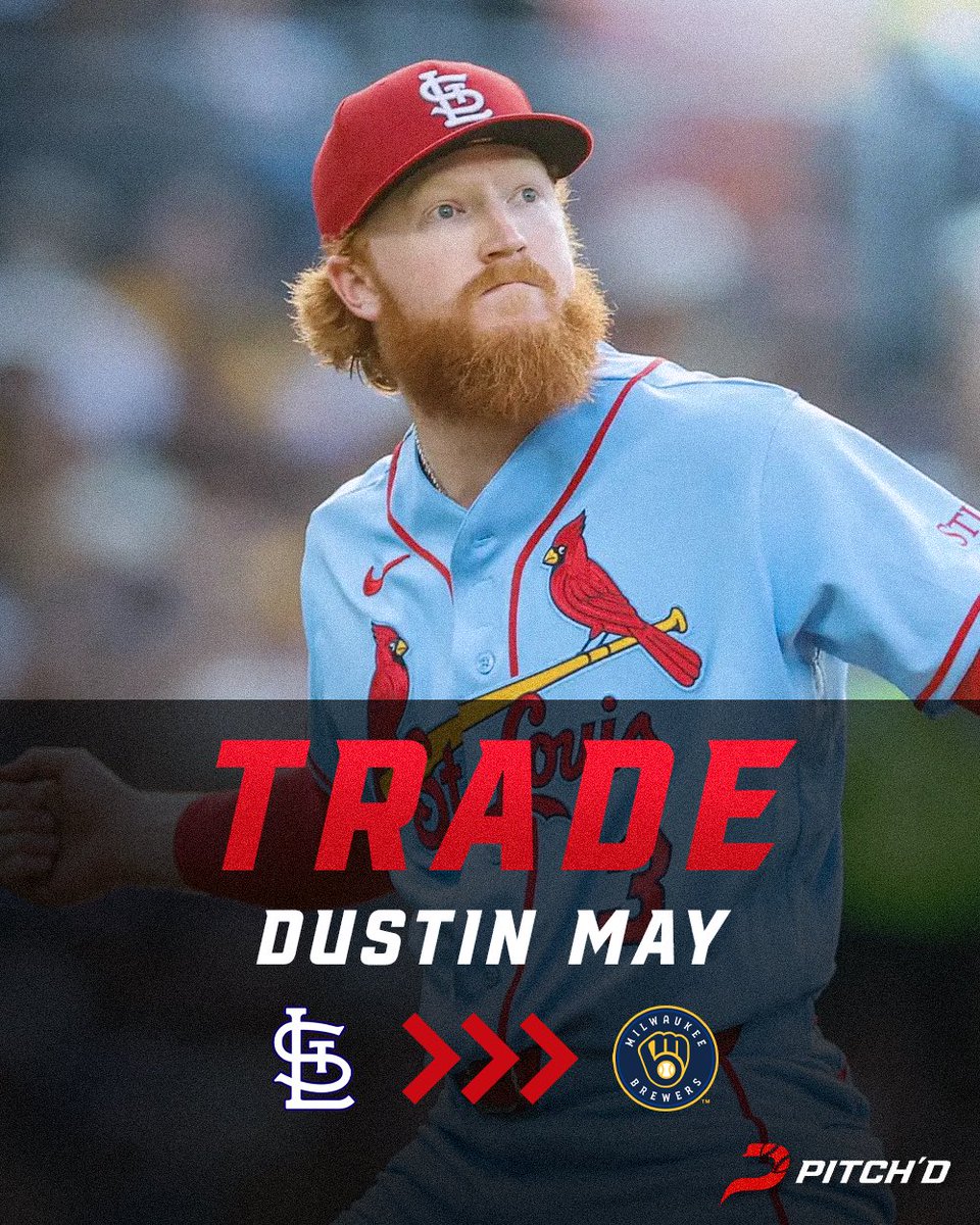 PITCHD_'s tweet photo. Brewers acquiring RHP Dustin May and LH reliever Jo Jo Romero from Cardinals https://t.co/HHLStPvXqg