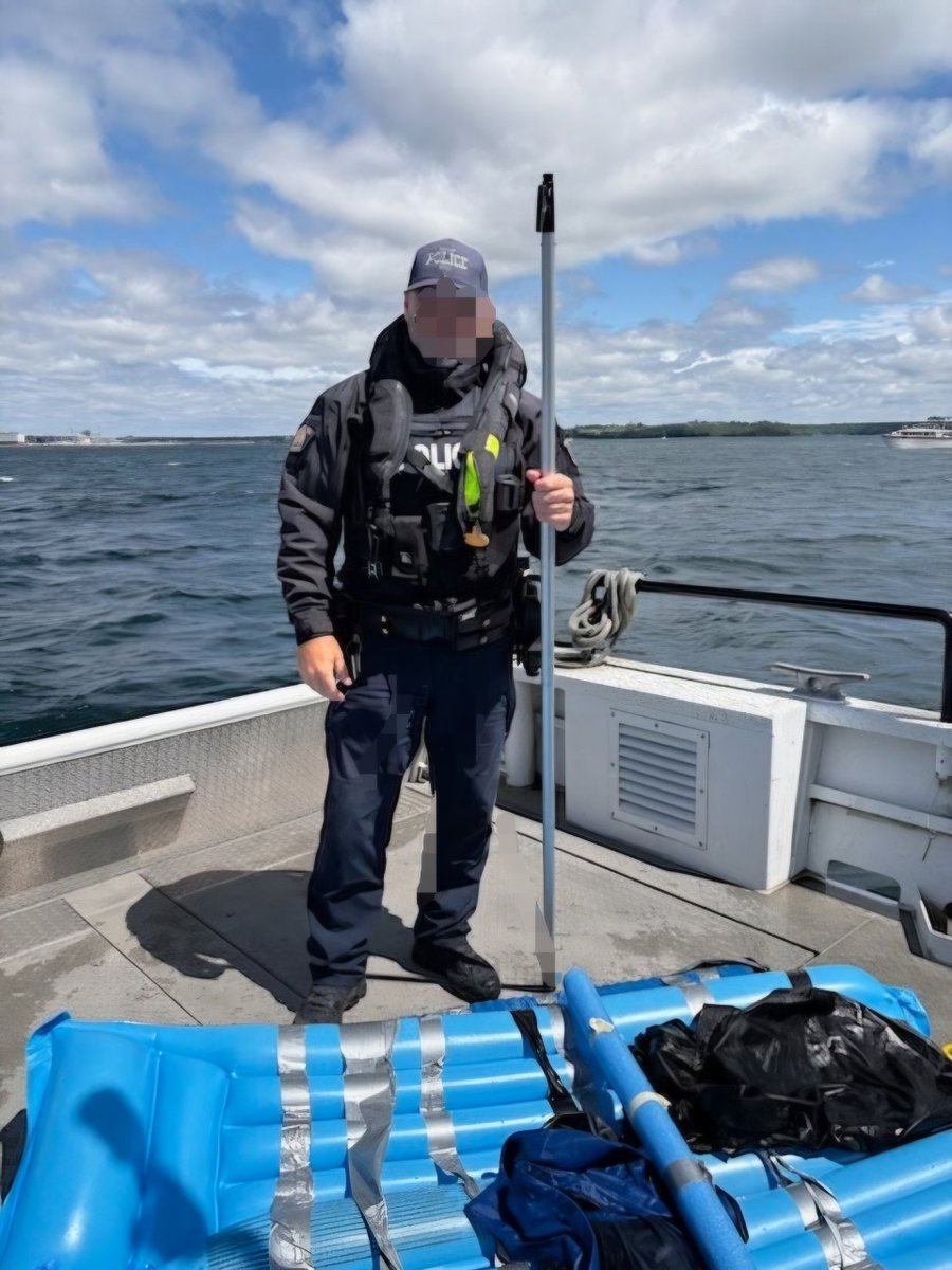OPP_ER's tweet photo. #OPPSAVE and @RCMPONT often join for marine patrols.  Today they were between Kingston and Wolfe Island when they spotted an object low in the water. That turned out to be 2 14yr olds on a pool toy. They had been blown away from shore and couldn't get back. Neither had lifejackets.  They were returned to grateful parents. @nodrowningott #lifejacketssavelives