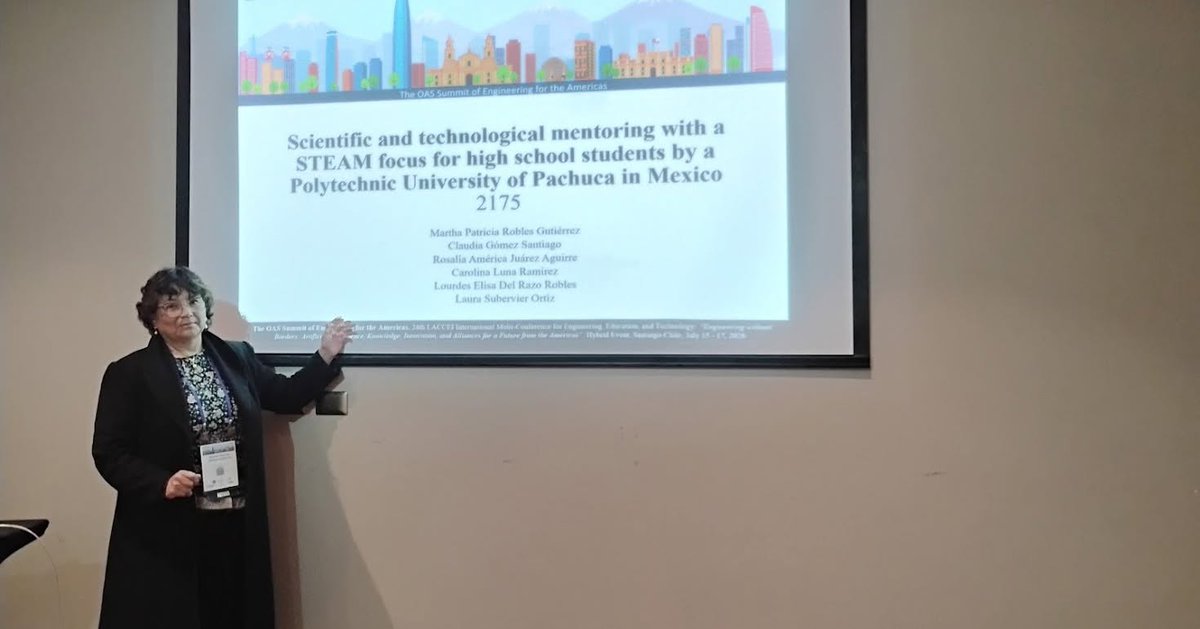 STEM_UTYP's tweet photo. 💜🌎 El talento de las mujeres STEM UTyP trasciende fronteras.
La Dra. Martha Patricia Robles Gutiérrez, Consejera STEM UTyP y docente de la Universidad Politécnica de Pachuca (@UPPachuca), asistió a la Multiconferencia LACCEI 2026, realizada en Santiago de Chile.

#STEMUTyP https://t.co/T49hSyuBDz