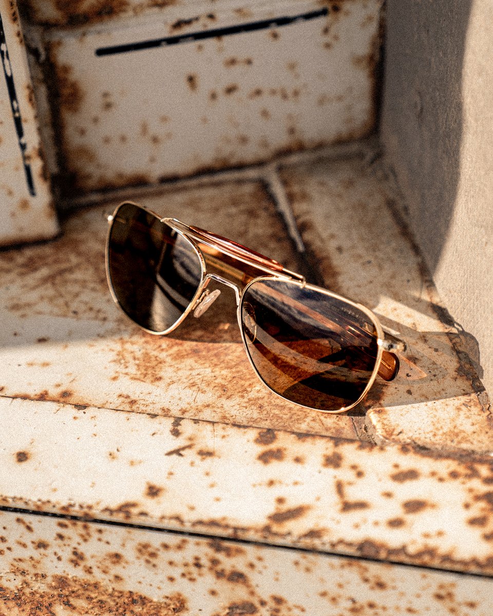 RandolphUSA's tweet photo. Aviators that hold up out here, where the sun doesn't quit and neither do you. Handcrafted in Randolph, Massachusetts, with U.S. and globally sourced components.

#RandolphAviators #BuiltToLast https://t.co/as40AWb4Go
