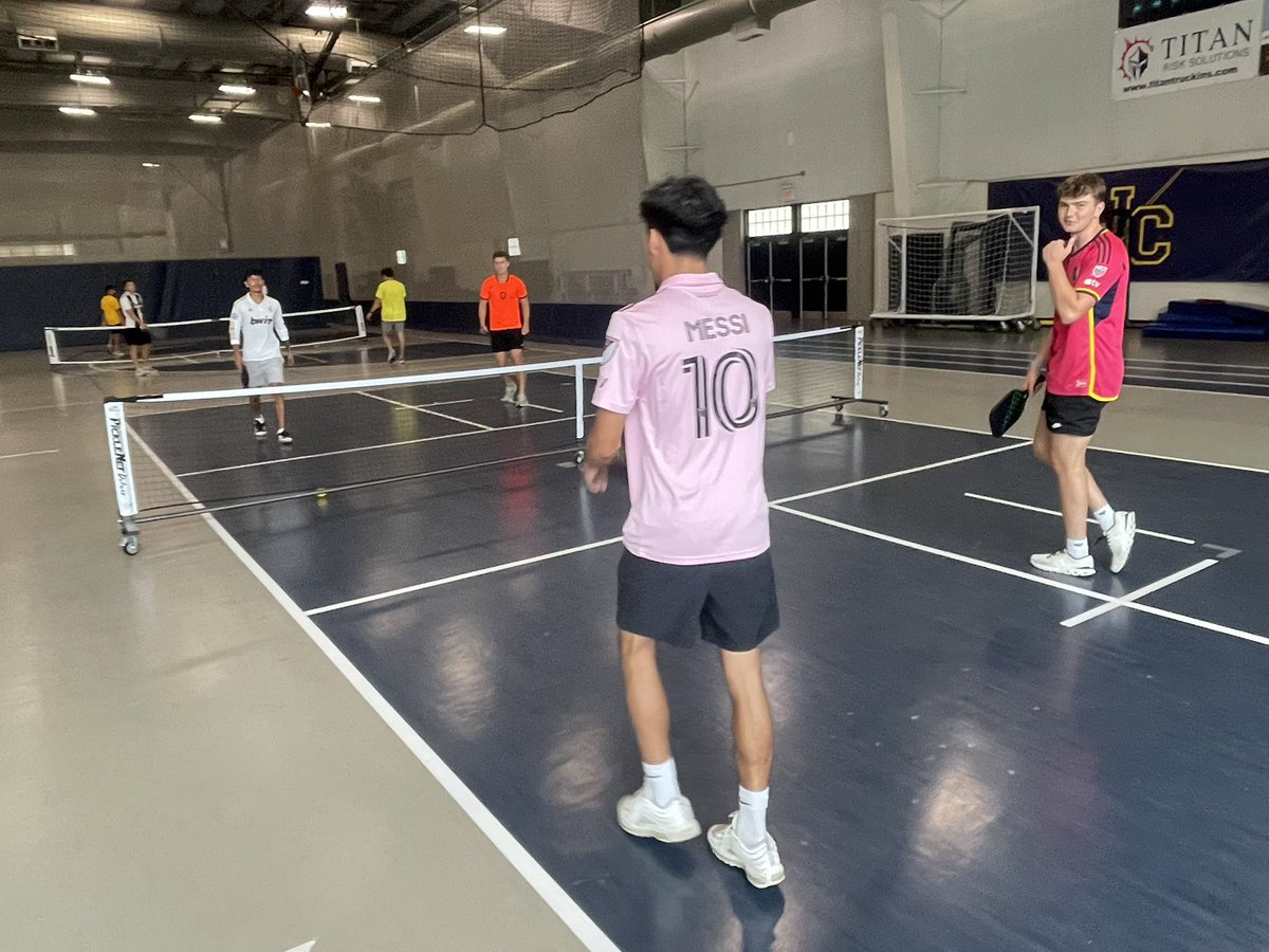 JcccMsoc's tweet photo. Summer workouts ☑️ Now it was time to settle things on the pickleball court. 🏓 Congrats to Cristiano &amp; Brandon for running the table and taking home the championship. Competition doesn’t stop when the workouts end. That’s the culture we’re building.#GoCavs #PathwayToTheNextLevel https://t.co/YWma62pqLw