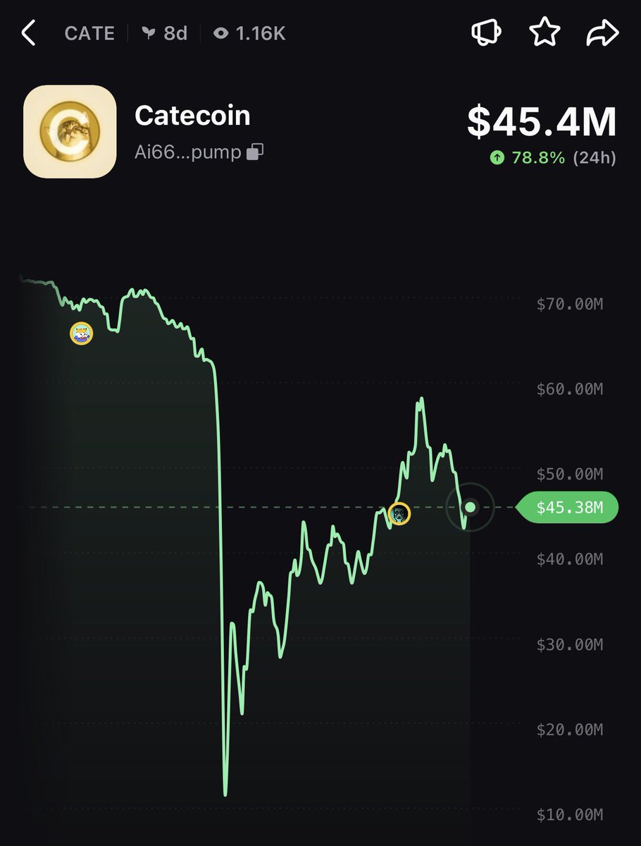 Yennii56's tweet photo. Catecoin fell 95% in 1 candle

Fomo app trading stopped working at soon as the sell off started 

If you were on FOMO you couldn’t buy the dip but Pumpfun app didn’t crash even for a second and it would be an gave a easy 5X if you bought bottom of the dip https://t.co/qlgX0wyubG