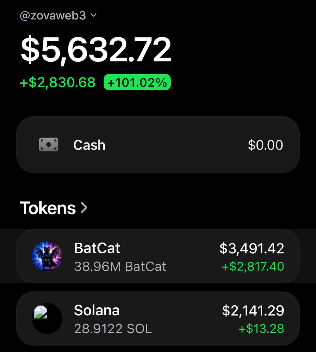 zovaweb3's tweet photo. added more $BatCat at 90k

sol memes this cycle have been printing and this one's still under 100k https://t.co/18AjHdNXW5