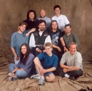 SandyofCthulhu's tweet photo. Doom
I started on Doom in August 1993. My first task was to prove I had some chops. I was on probation for a month. My first level was E2M6! 

I went on to work on 20 of the 27 levels in Doom. When Doom 2 came along, I did 17 out of its 32 levels. 

I had other tasks as well. I’m responsible for the final way the BFG 9000 worked for instance. I also named the levels and many of the monsters. 

Good times. (I’m in the back row)