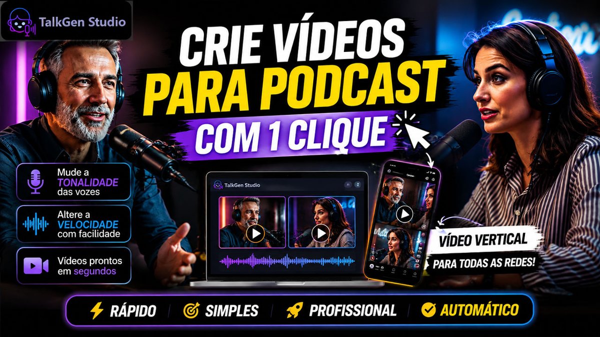 kingsoftware2's tweet photo. Crie vídeos incríveis em poucos cliques, personalize a velocidade e a tonalidade das vozes e gere conteúdos prontos para YouTube, Shorts, Reels e TikTok.   Conheça agora o TalkGen Studio: https://t.co/1iiMc7TDSK https://t.co/geVsA5wN9b