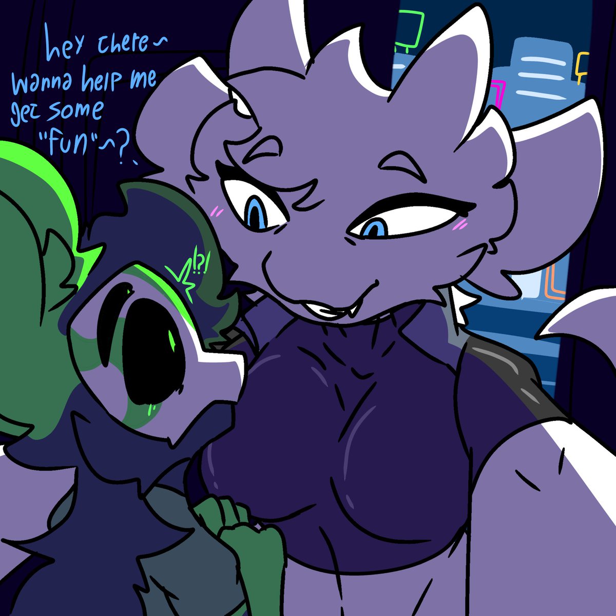 BlueUnsafe's tweet photo. Commission for @theDLcreature 
Dead end~
(The other character owned by dragonsnow) https://t.co/gIrIVTOIqY