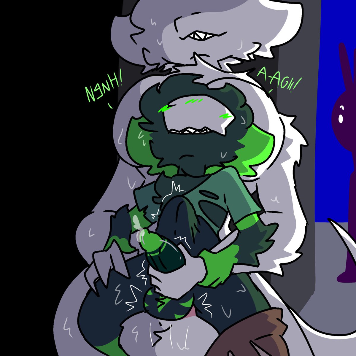 BlueUnsafe's tweet photo. Commission for @theDLcreature 
Dead end~
(The other character owned by dragonsnow) https://t.co/gIrIVTOIqY
