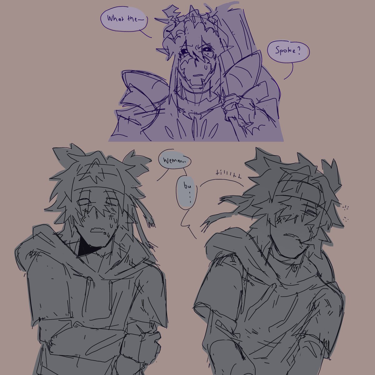 altwnrii's tweet photo. my au where spoke doesnt tp back to purgatory and runs into wemmbu instead https://t.co/WgCtmdXj3P