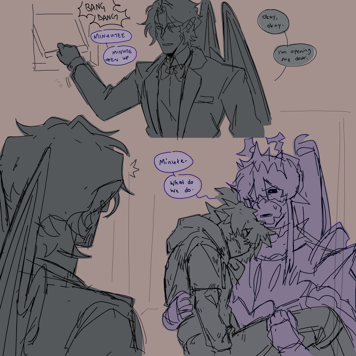 altwnrii's tweet photo. my au where spoke doesnt tp back to purgatory and runs into wemmbu instead https://t.co/WgCtmdXj3P