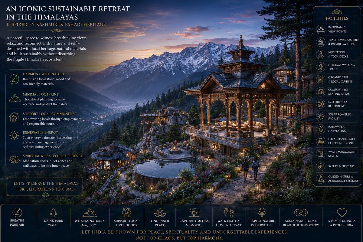 shaddydude's tweet photo. India is blessed with extraordinary natural beauty—from the Himalayas to the White Desert of Kutch, from forests and rivers to our vast coastline. Let's preserve these treasures and create peaceful, world-class public spaces that reflect our heritage. Let India be known not for chaos, but for serenity, spirituality, cleanliness, and unforgettable experiences. 🇮🇳🌿
#PeopleFirst #IncredibleIndia #SustainableTourism #SpiritualIndia #CleanIndia #Vision2047