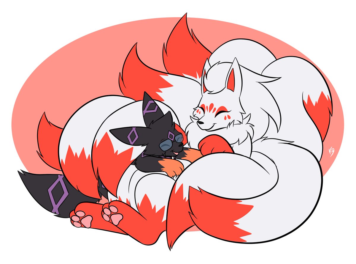the_K9_team's tweet photo. fluffy ninetales and umbreon friends https://t.co/pKZqv5DZ5q