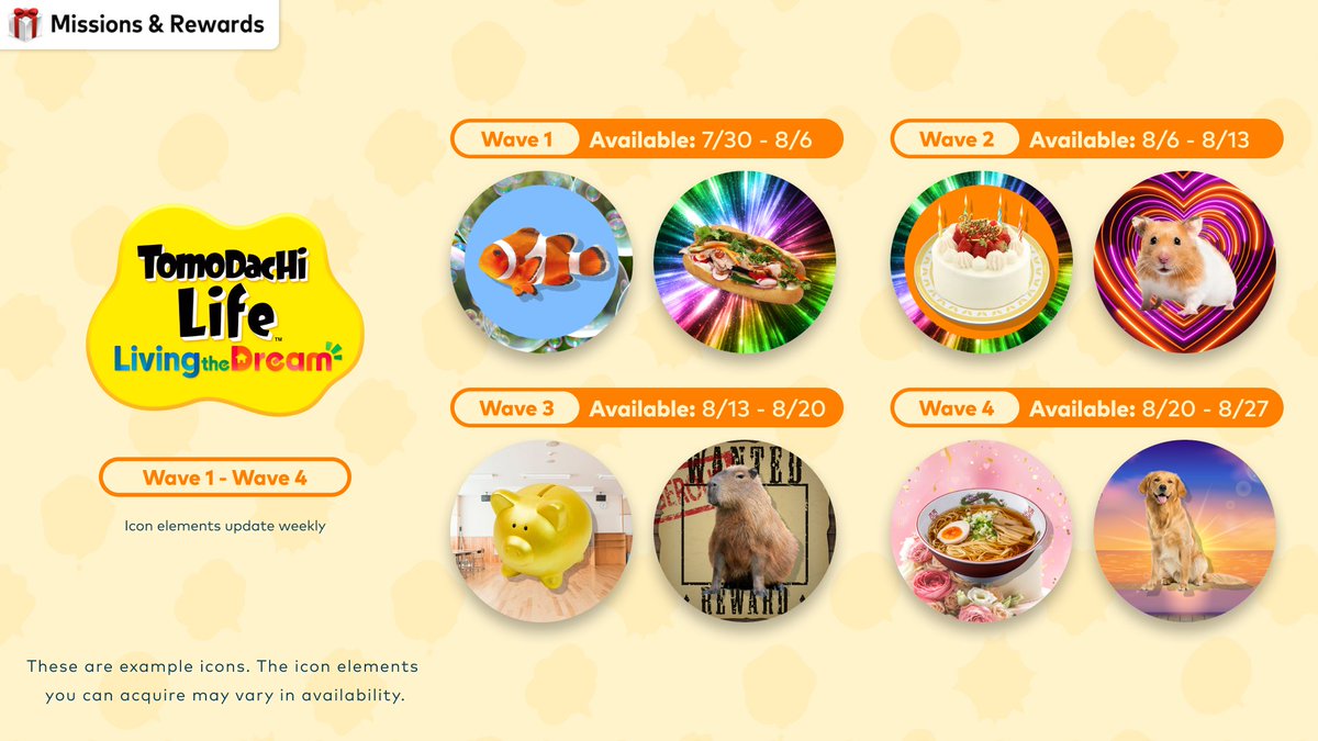 NintendoAmerica's tweet photo. Redeem your #MyNintendo Platinum Points to collect custom icons from #TomodachiLife: Living the Dream, available until Aug 27 at 6pm PT on Nintendo Switch 2 and Nintendo Switch. Icon elements will be refreshed each week. #NintendoSwitchOnline 

Learn more: https://t.co/riQXt8m2YE https://t.co/RQE0f1rAIt