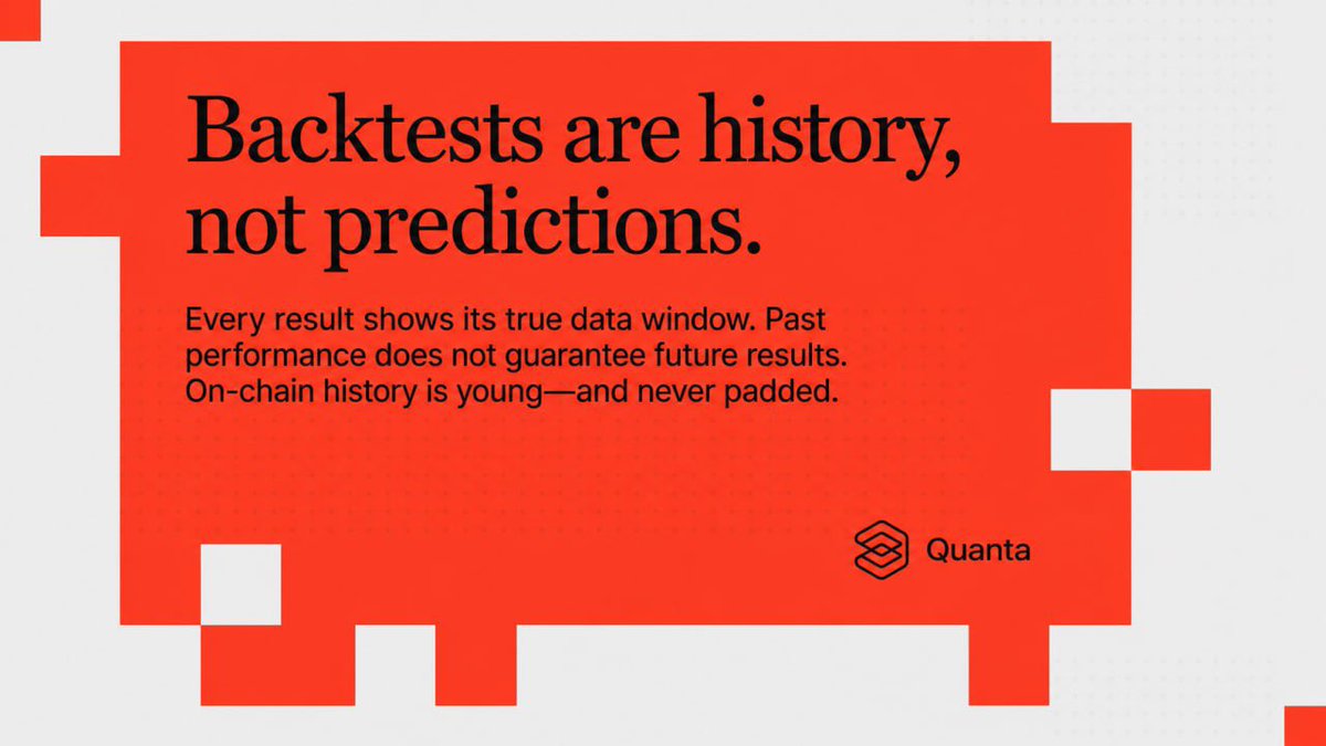 QuantaRH's tweet photo. Tokenized equities are live on Robinhood Chain. Every strategy is still discretionary.

Quanta is the systematic layer that's been missing, rules-based strategies, deterministic backtests, self-rebalancing index tokens. The quant desk, on-chain.

The primitive that turns a stock token ecosystem into a strategy ecosystem. $QNTA on @robinhoodapp