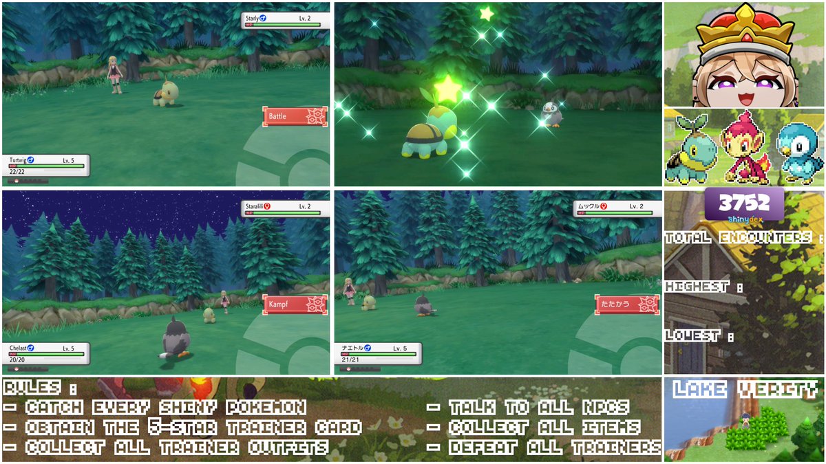Kaname_Lyse's tweet photo. Female shiny Turtwig obtained on Pokémon Brilliant Diamond after only 3,752 resets at Lake Verity.
The first shiny of the Route Master on BDSP, and most importantly, without phasing on Starly. 

BDSP Shiny Living Dex
9 / 532 https://t.co/Xzs6HO7J5v