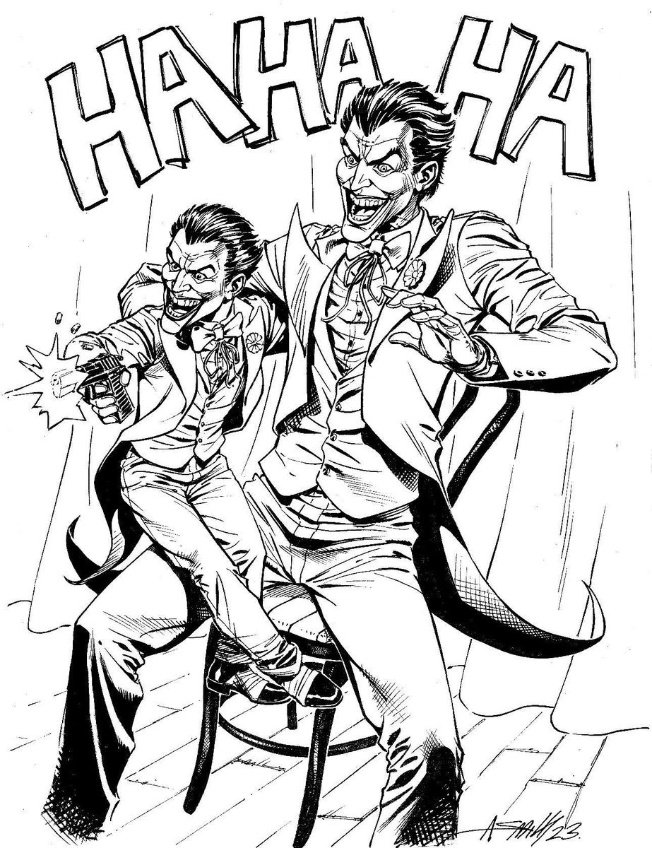 andysmithart's tweet photo. A fun commission from a few years ago that I was reminded about. #joker https://t.co/ILexInAq7W