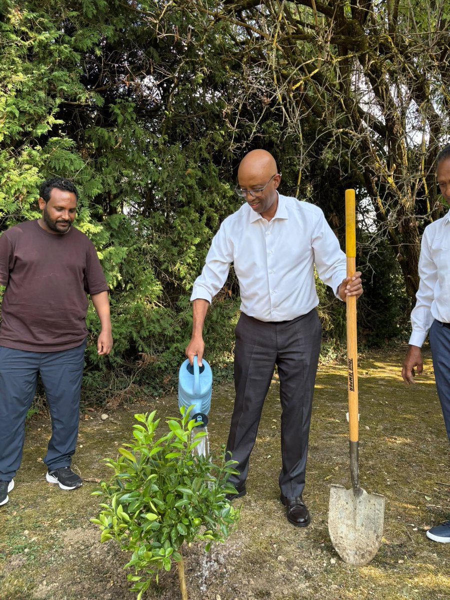 ETMissionGVA's tweet photo. @ETMissionGVA organised a tree-planting program on August 3, 2026. Ethiopia's historic 8th Green Legacy Initiative is being implemented nationwide under the theme "Let's Plant Hope."
Read more: https://t.co/mOrp903Awy https://t.co/gb3CfDSiEo
