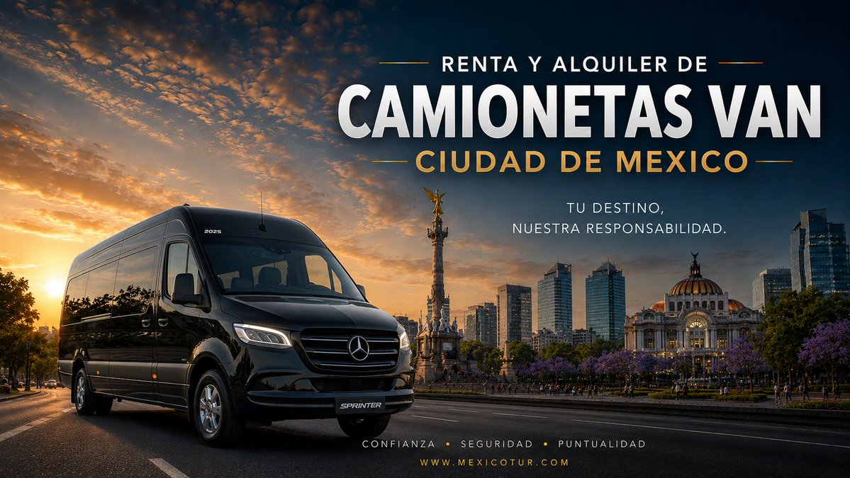 mexicotur's tweet photo. 🚐 Renta de camionetas van en Ciudad de México. Asientos reclinables, cinturón de seguridad y chofer profesional incluido. 🌐 https://t.co/H9yedVlLcT #CDMX #RentaDeVans https://t.co/XpL02gyjC6