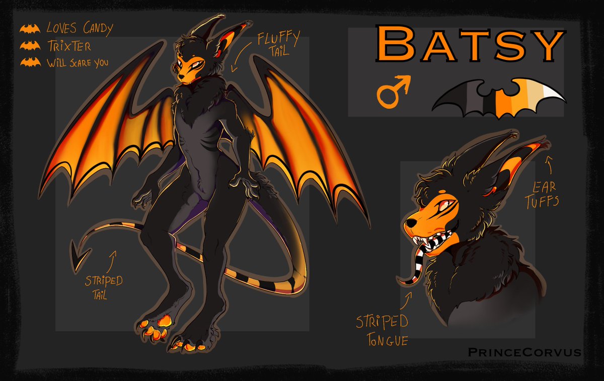 CorvyCrowww's tweet photo. My boy Batsy 🎃 I'm trying to get back to drawing furrys since I really enjoy drawing them! Done mind me as I post some older art ♥️ https://t.co/VbsKqN1xW8