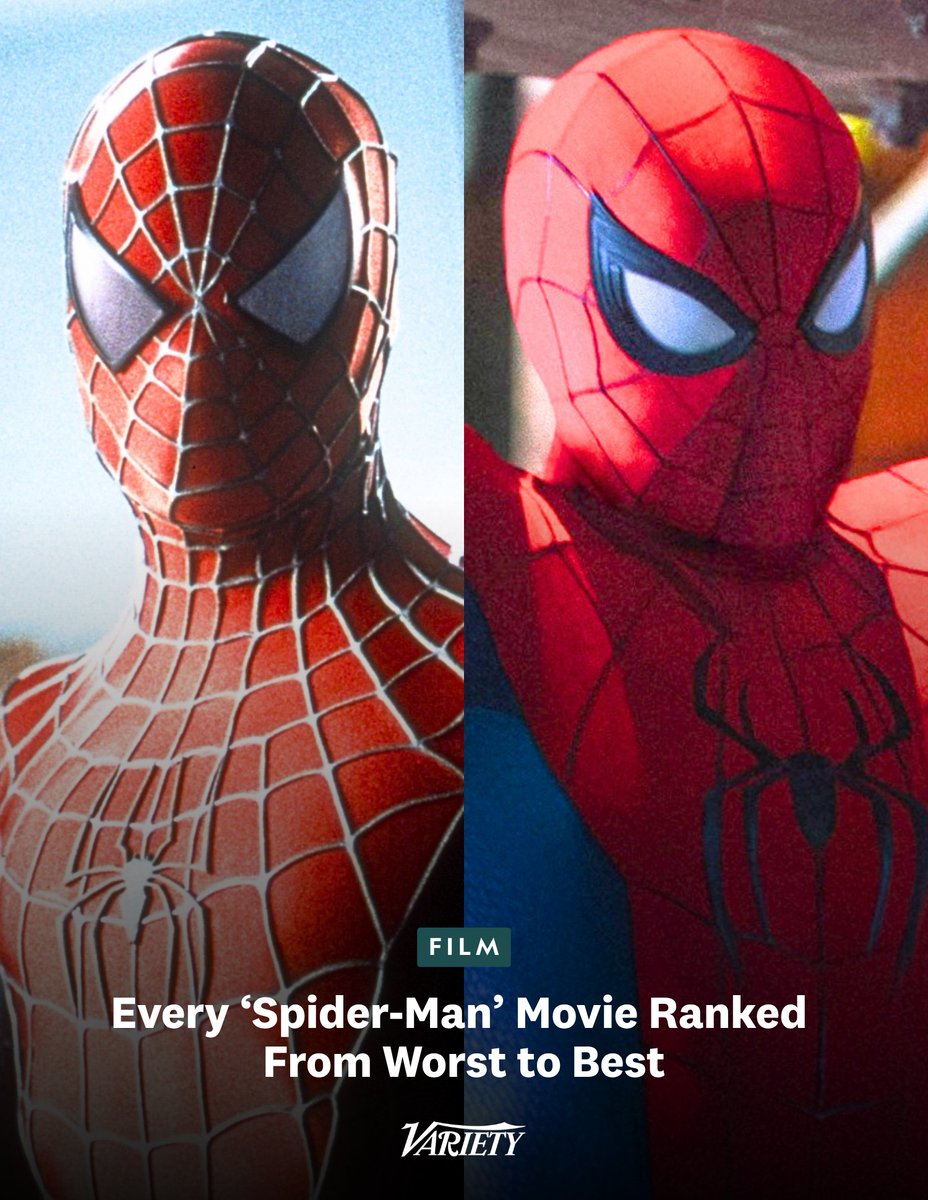 Variety's tweet photo. Every #SpiderMan movie ranked from worst to best:

11. "The Amazing Spider-Man 2" 
8. "Spider-Man: Far From Home"
6. "Spider-Man: Brand New Day"
5. "Spider-Man: Into the Spider-Verse"
3. "Spider-Man: No Way Home"
2. "Spider-Man 2"

Read the full list: https://t.co/g37MNjDTpm https://t.co/Wn1tlSORzZ