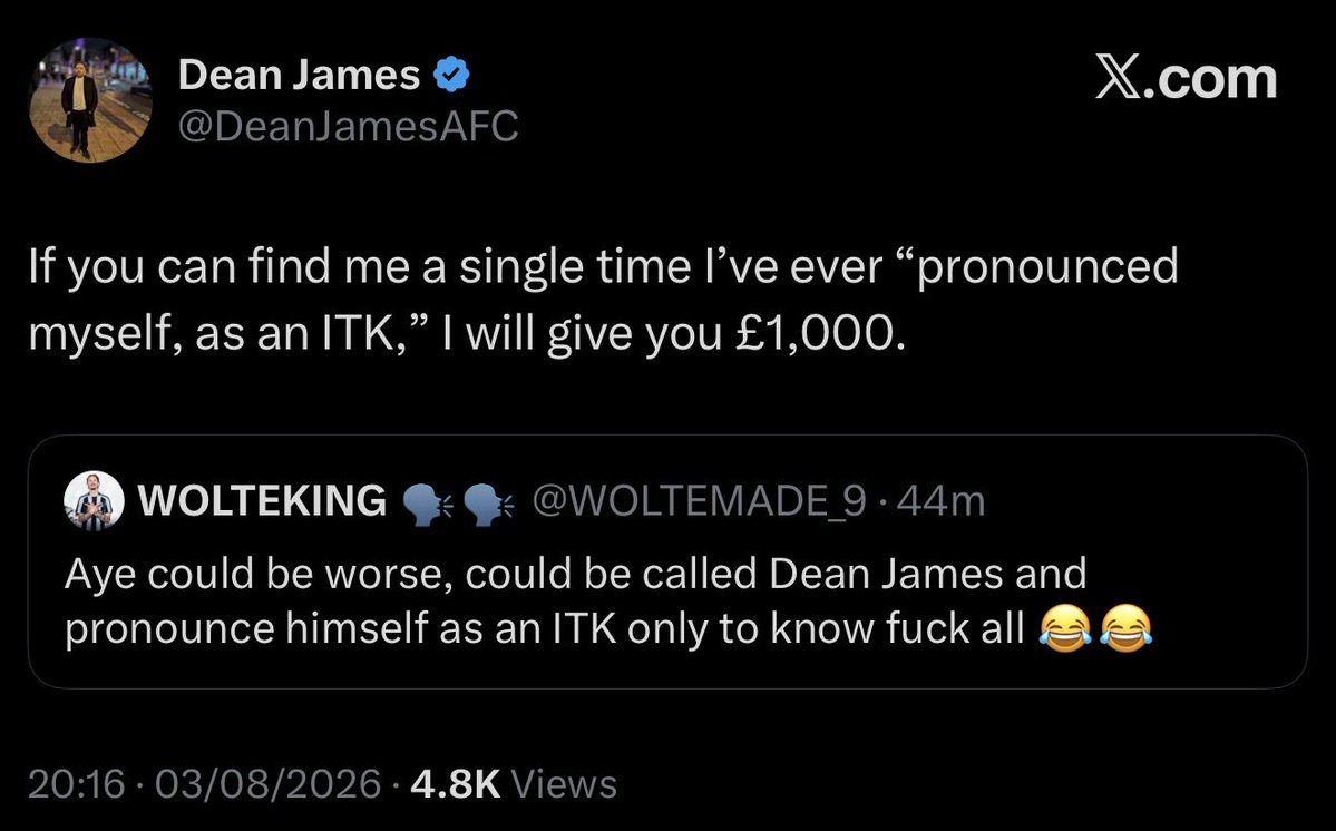 NoContextNexus's tweet photo. You owe me and the entirety of the TL approximately £460,000 in cash please, Dean #DailyNexus https://t.co/GTLxHkLkdf