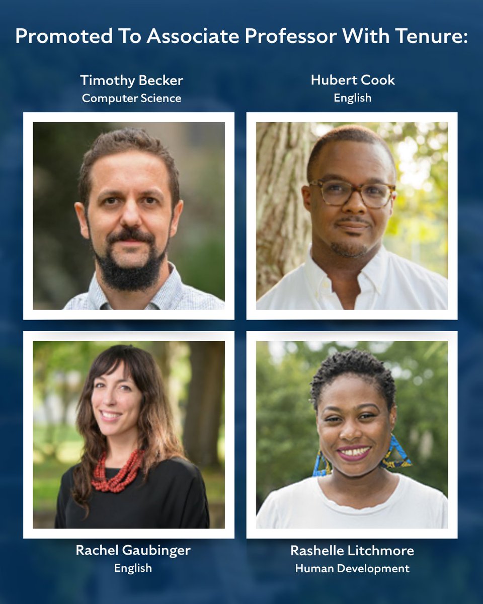 ConnCollege's tweet photo. 14 Conn faculty just earned promotion and/or tenure, 3 to full professor, 8 to associate professor with tenure, 3 to teaching professor. Huge congrats to our colleagues across the disciplines. 🎓 https://t.co/PzAsZrEmYP