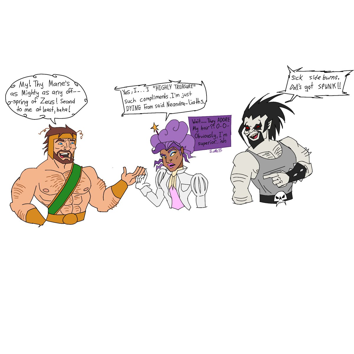 TheOrangeDraws's tweet photo. Hercules, Wizzalan [oc] and Lobo
#DcFanart #MarvelFanart #HerculesMarvel #Lobo #Oc https://t.co/rpIwJdaAxR
