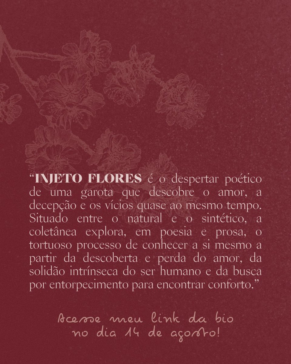 caosnarsie's tweet photo. INJETO FLORES no encha seu kindle! 🌷

no dia 14 de agosto acontece o maior evento anual de promoções de e-books do brasil — e o INJETO FLORES também vai participar!

acesse o link abaixo no dia 14/08 para resgatar o seu gratuitamente! (e se você vai para a bienal pode ganhar brindes limitados muito especiais ao mostrar a sua versão no app… #aguardem)

as flores injetáveis estão te esperando…

https://t.co/sxw4RtJYLO

#enchaseukindle #literatura #ebookgratis