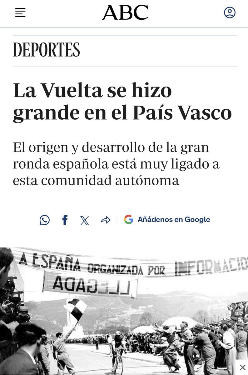 Elprocrastinado's tweet photo. @DeporteLagarto @Xabilo5 @slavysmo Mira que yo no soy partidario de este periódico ,pero si te gusta el ciclismo lee,lee sobre la historia de la vuelta quién la organizaba.te dejo un par de pinceladas en forma de foto .gracias https://t.co/edKTGVN56E