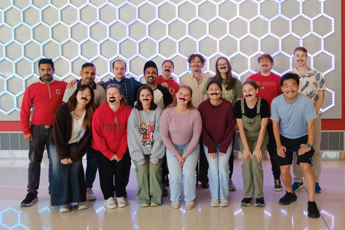 ZhangLabOSU's tweet photo. The Zhang Lab had a fresh new look today, we made sure everyone was sporting a mustache!🥸
@OSU_CBC https://t.co/c0E1jab21z