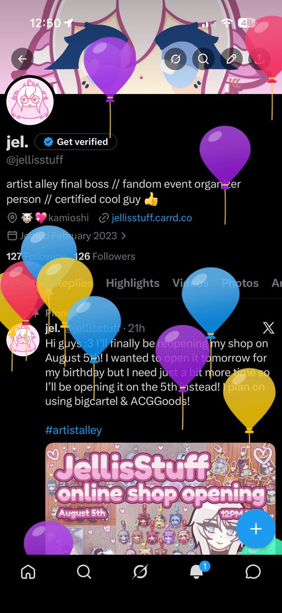 jellisstuff's tweet photo. Anyway uh balloons! Yes! Happy balloon day to me :D I am ancient now I’m grandmama (23) https://t.co/0GCFRLwZoG