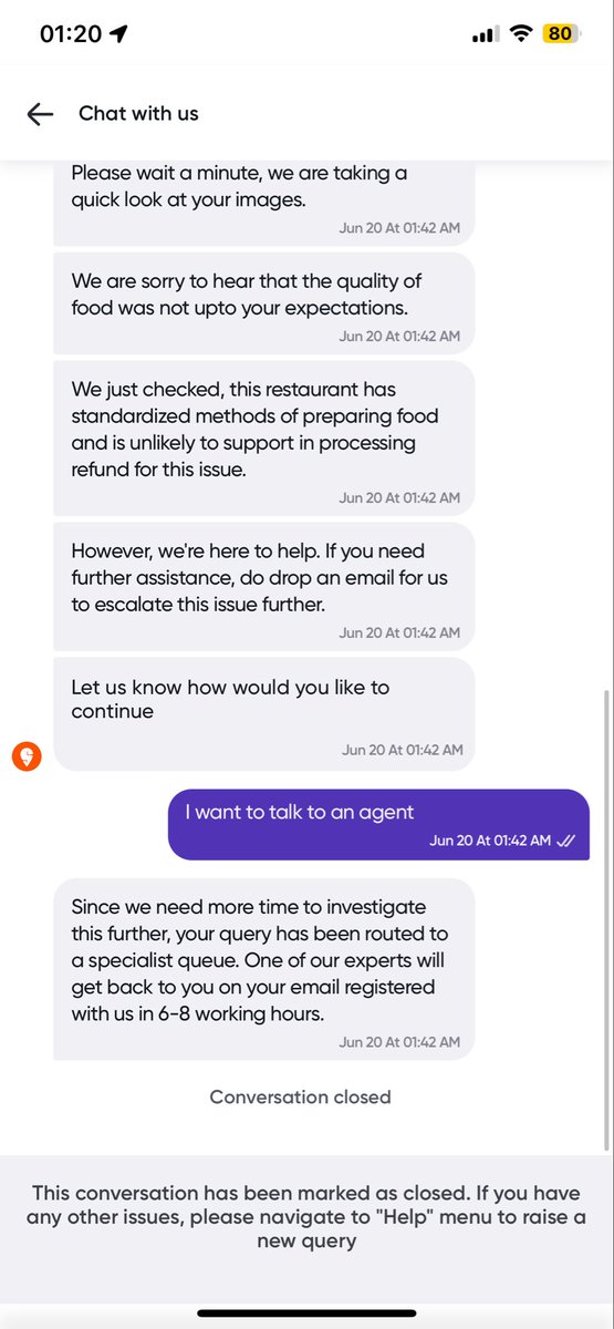 HVoz's tweet photo. @SwiggyCares @Swiggy Hey its been more than a month, did you get anytime to check and respond on my open query? https://t.co/ne63Qbt6z2