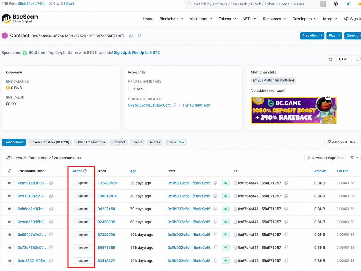 filescan_itsec's tweet photo. No C2 in the binary. This RedLine reads its live C2 off BNB Smart Chain. The ledger is public, so we decrypted a year of rotations. https://t.co/KVfBOe1ohr https://t.co/6zDoVMVaBI