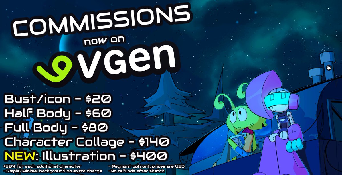 Avidgladiator's tweet photo. My commissions are still open! We got plenty of slots of each category so DM me or use my VGen if you're interested! https://t.co/VSIHcJSKa5