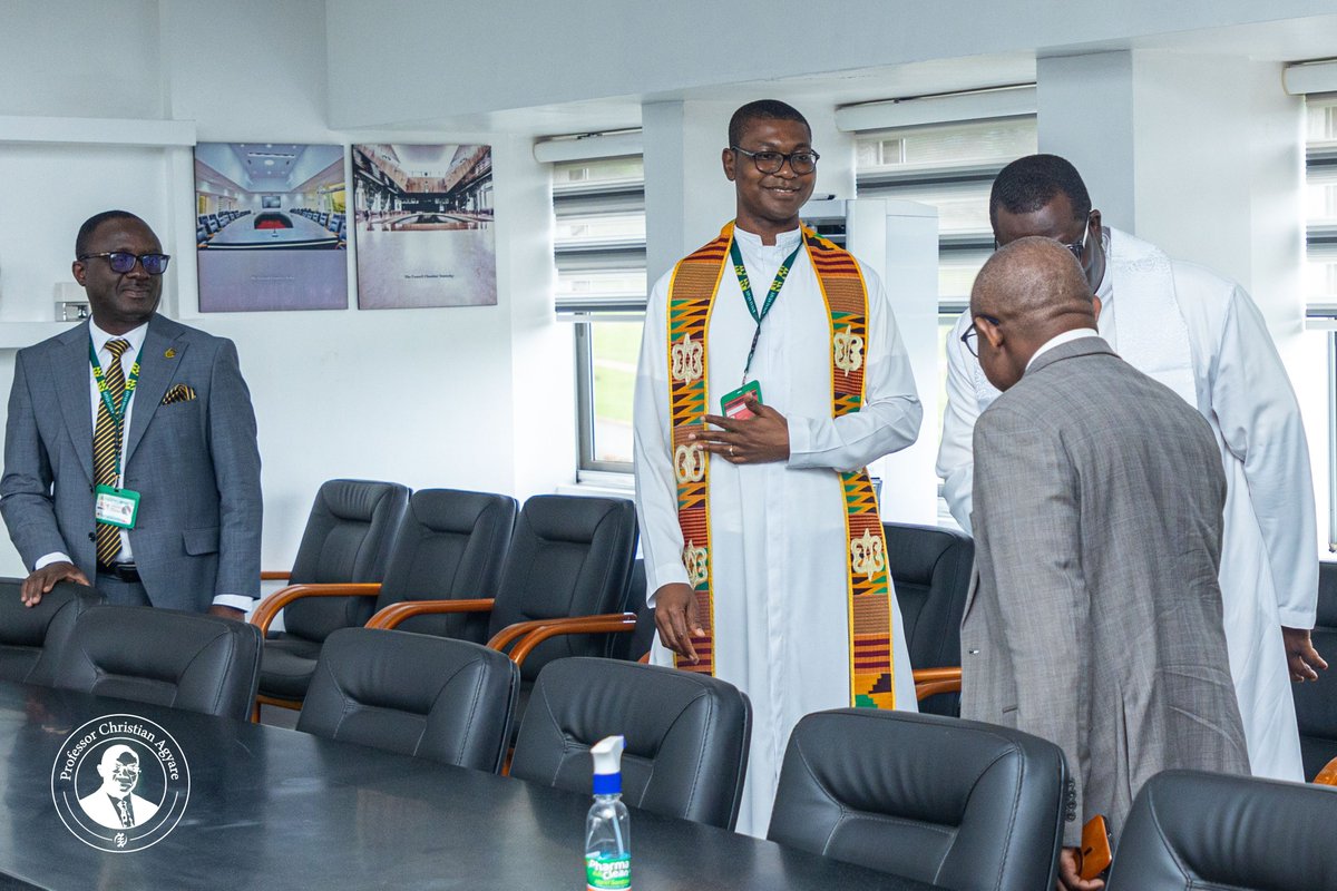 chrisagyare_gh's tweet photo. My first official day as Vice-Chancellor of KNUST @KNUSTGH began in prayer with my colleagues, committing this new chapter and our shared mission to God.

I also engaged with the dedicated staff of the Vice-Chancellor and Registrar's Office on strengthening our operations to deliver efficient, responsive, and impactful service to the University community.

I was delighted to receive courtesy calls from the KNUST College of Health Sciences, the KNUST Alumni Association, and GIZ. I deeply appreciate their goodwill and commitment to our shared vision.

The future of KNUST will be shaped by collaboration, innovation, and collective purpose. I invite every member of our University community and our partners to join us as we work together to transform KNUST and advance our pursuit of eminence.