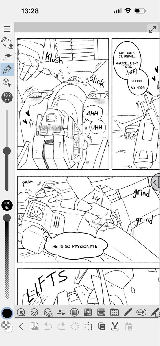 amristudioart's tweet photo. Hi hi~ here’s WIP of a #megastar/#opstar comic, Rare Heat. It will be available on my https://t.co/VKEEnkAuVe storefront soon. Chapter 1 and 2 are there. Please check it out! #valveplug #transformers #starscream #megatron
⚠️🔞https://t.co/N4QawB7rcZ https://t.co/z3Ix4QofgG