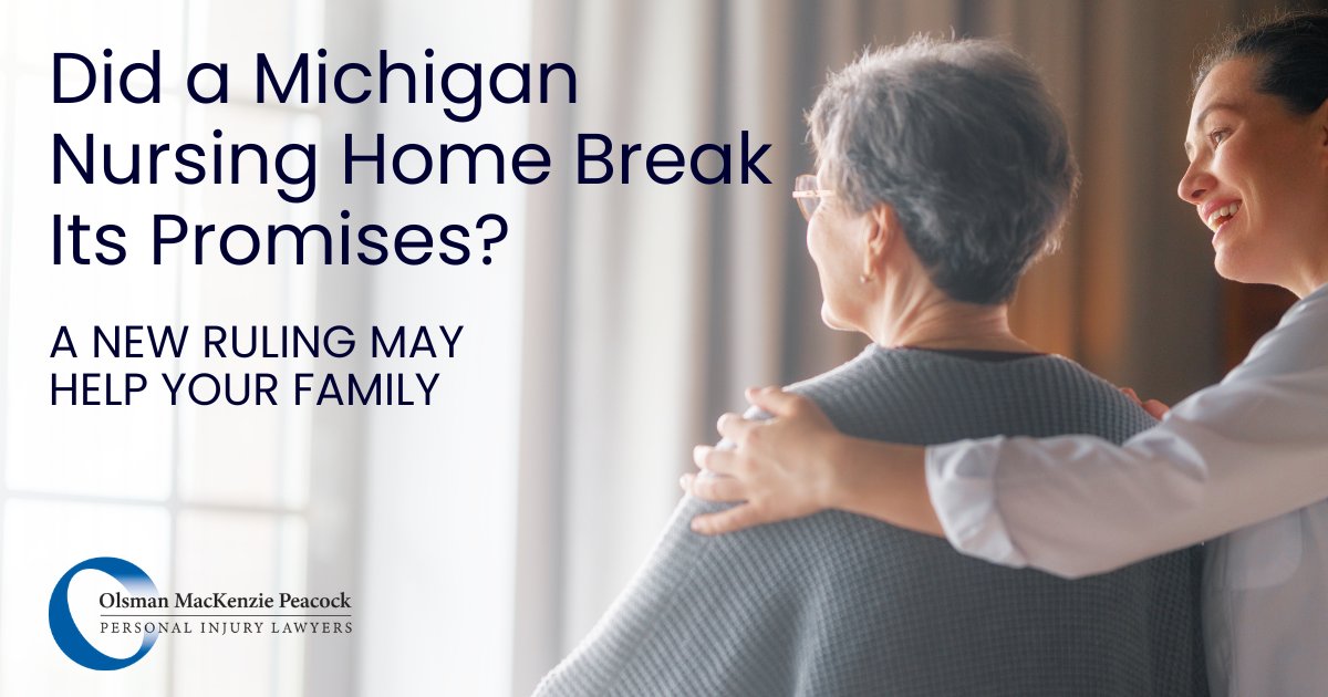 Justice4Seniors's tweet photo. Did a Michigan nursing home break its promises? A new Supreme Court ruling may help families. Licensed businesses, including nursing homes, can no longer automatically dodge the Consumer Protection Act. What this means for your family: https://t.co/JlE4vNY8Vd https://t.co/N2hma5qGIz