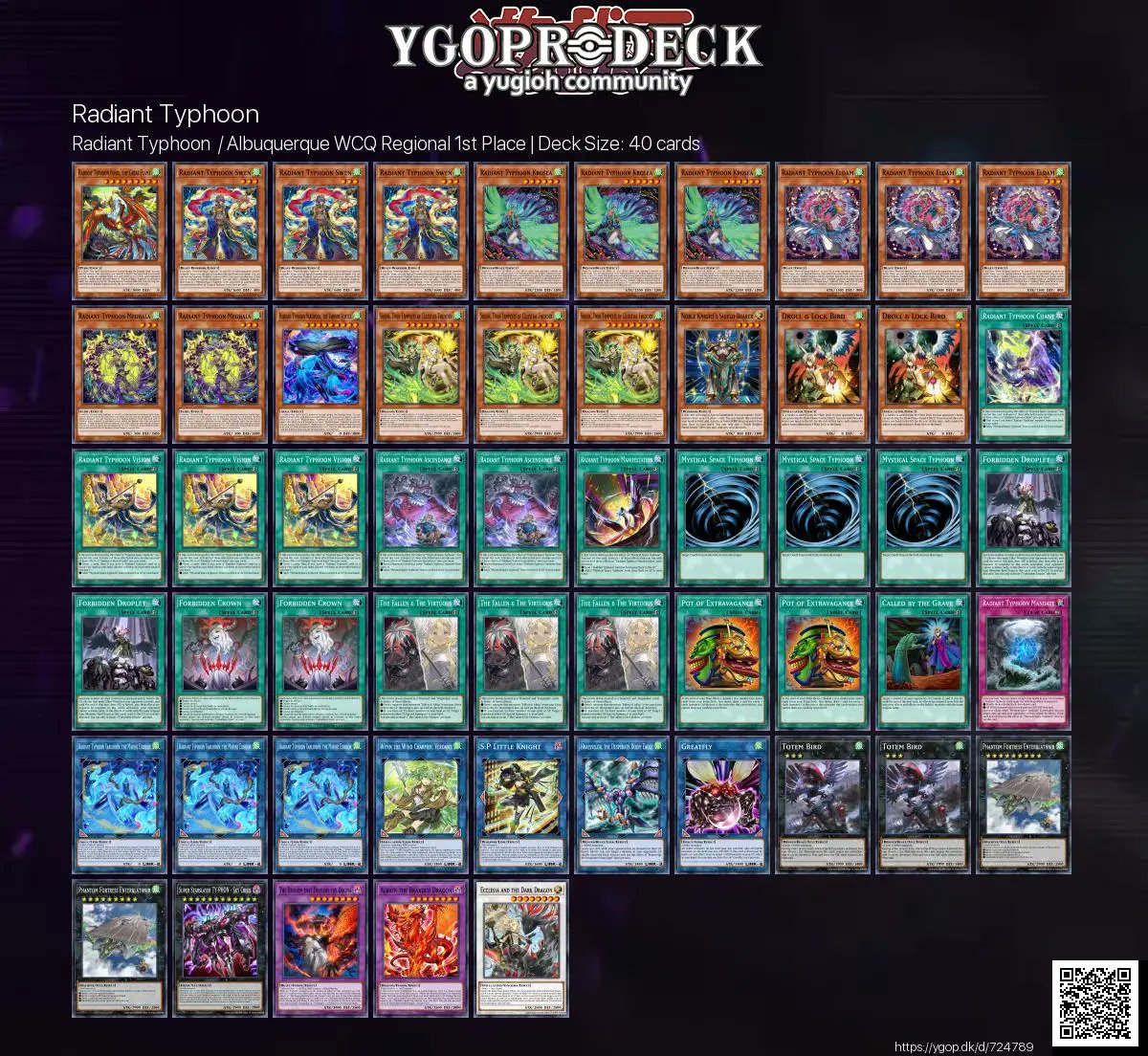 YGOPRODeck's tweet photo. Radiant Typhoon  / Albuquerque WCQ Regional 1st Place 🏆

✅ https://t.co/awkVffDHEk

#yugioh #yugiohtcg https://t.co/0l8x1fpimK