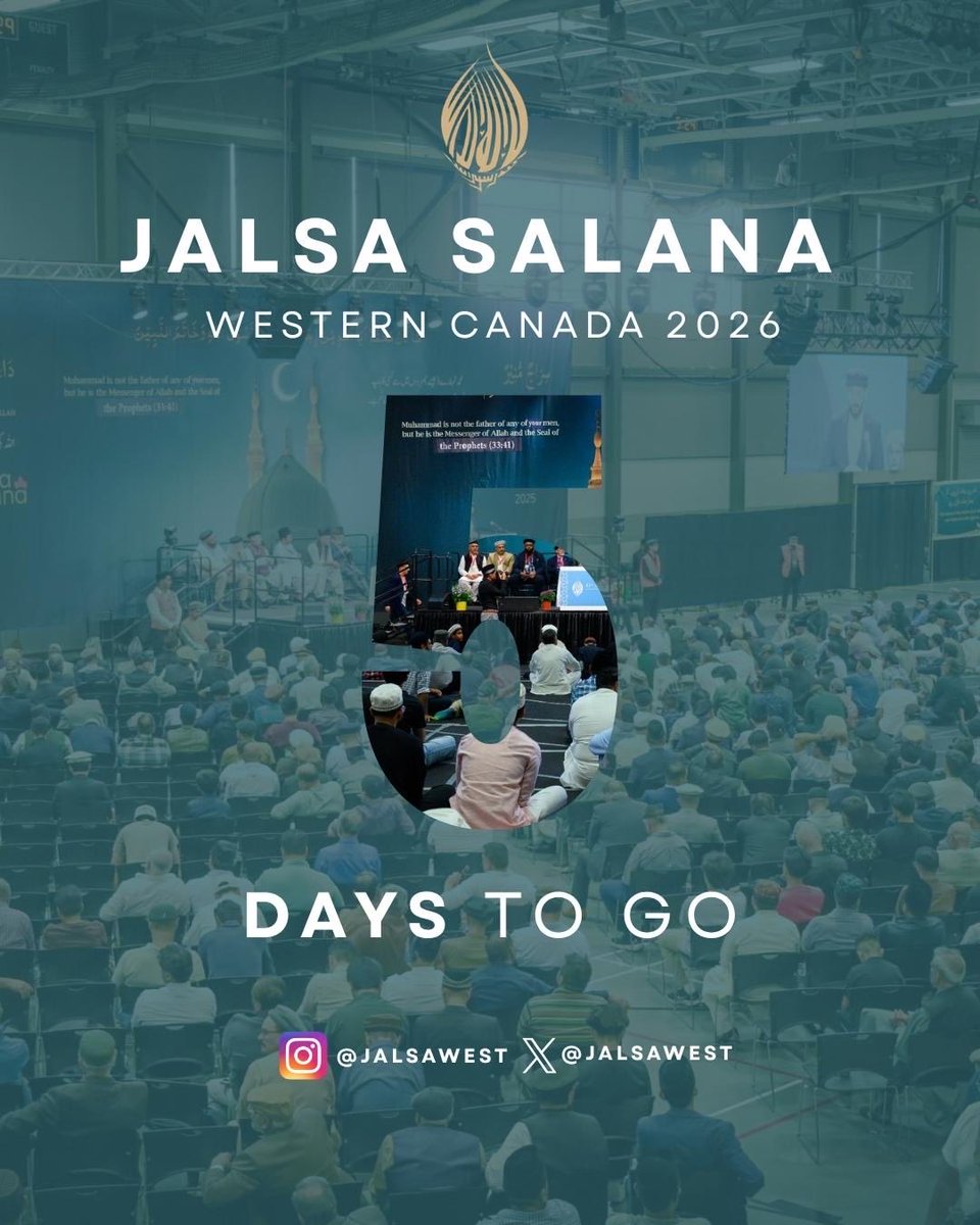 LajnaCalgary's tweet photo. 5 days remaining for this blessed event. May this Jalsa be a source of great blessing for everyone. Ameen.
#Islam #Ahmadiyya #jalsawest #jalsasalana https://t.co/cftrfRgByz