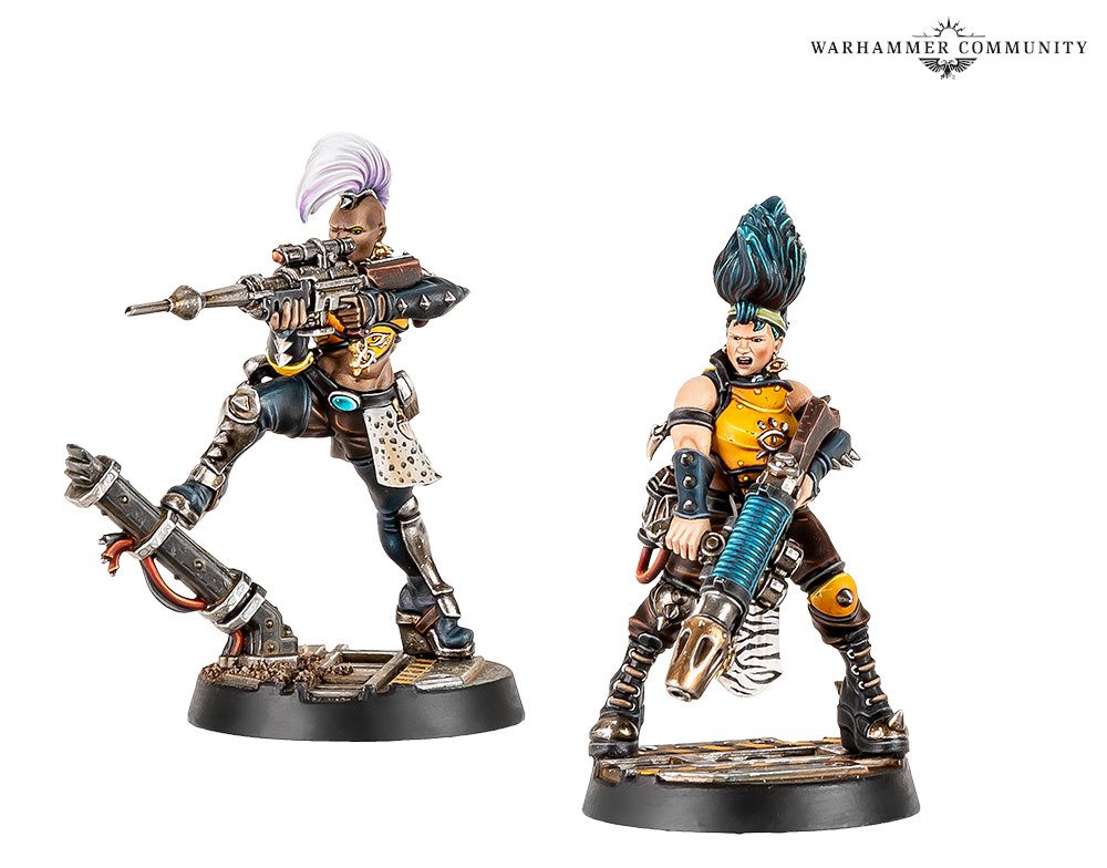M_Bohemond's tweet photo. Waiting for someone to end up calling Necromunda "woke" over the new House Escher minis. https://t.co/CTTZ29xaSl